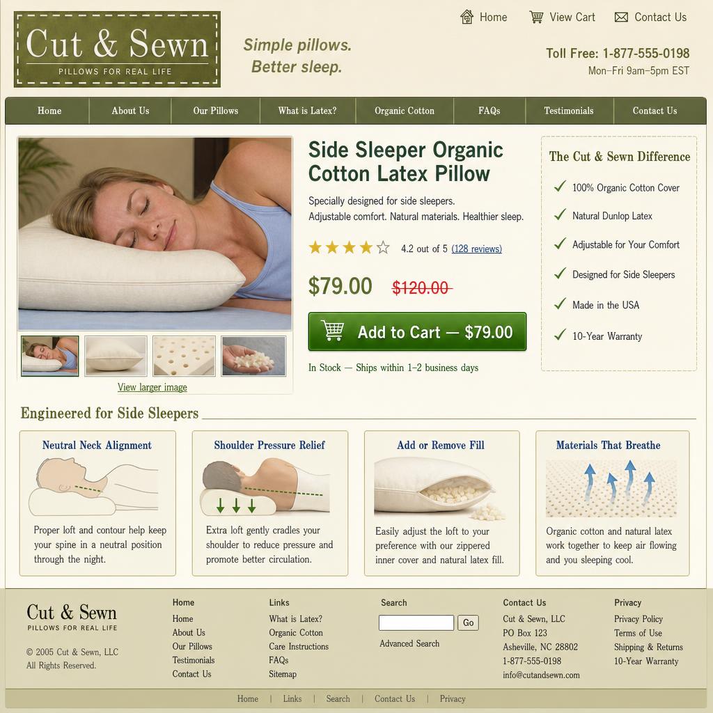 Previous Cut and Sewn website